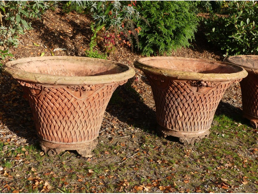 Large Basketweave Garden Planters