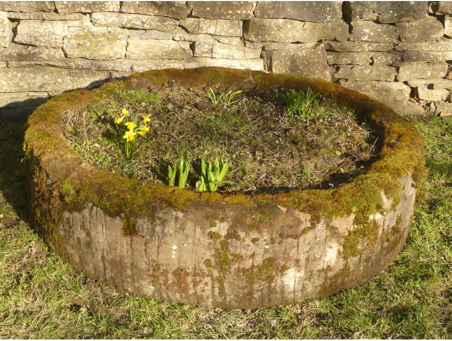 Large Round Sandstone Trough