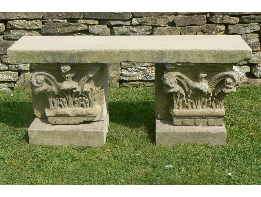Old Stone Garden Bench