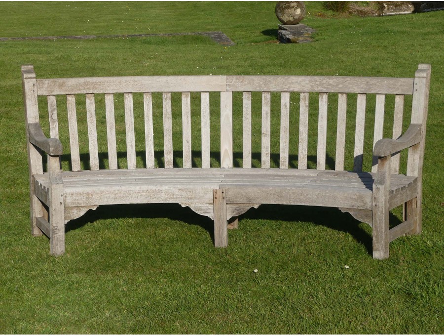 Curved Teak Garden Bench