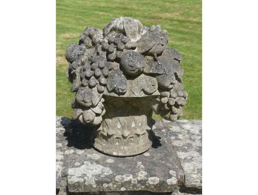 Weathered Haddonstone Basket of Fruit