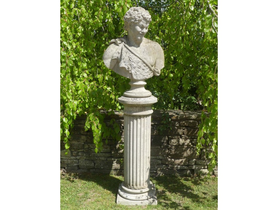 Weathered Haddonstone Bust of Bacchus