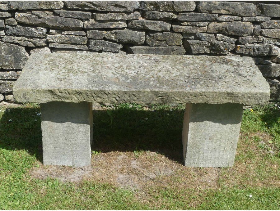 Salvaged Stone Garden Seat
