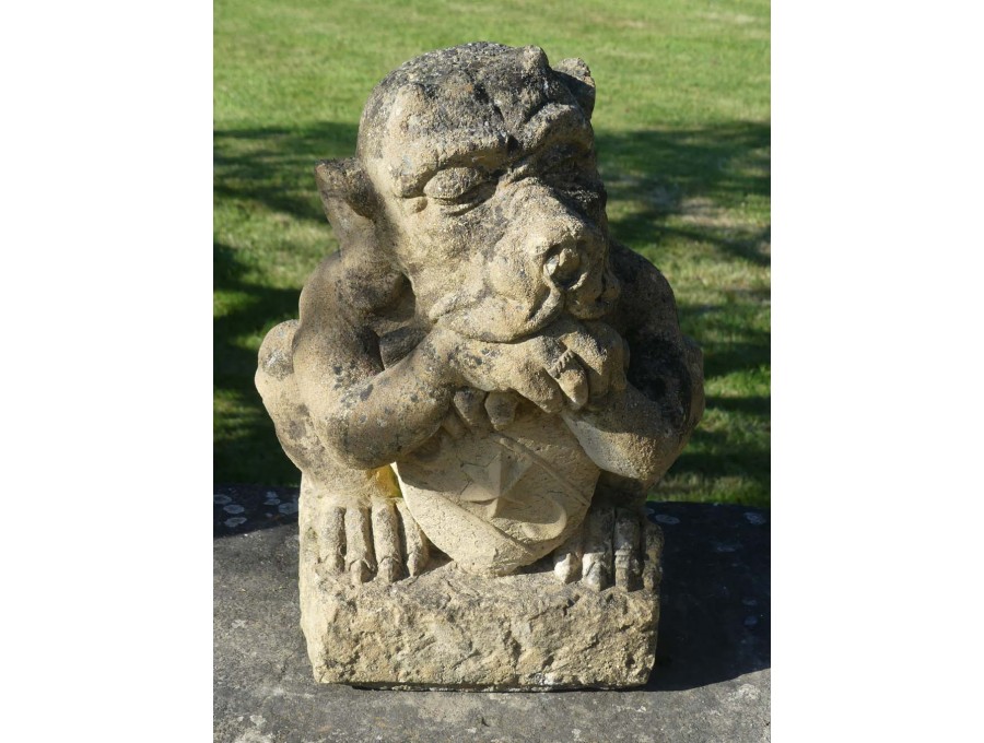 Weathered Sleepy Watchman Gargoyle