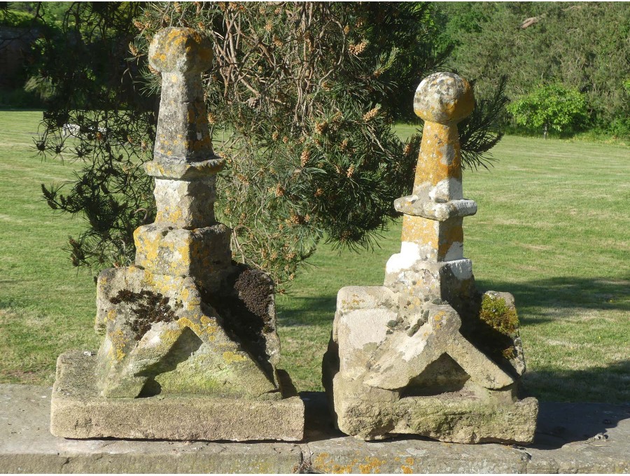 Antique Limestone Finials (Pair)