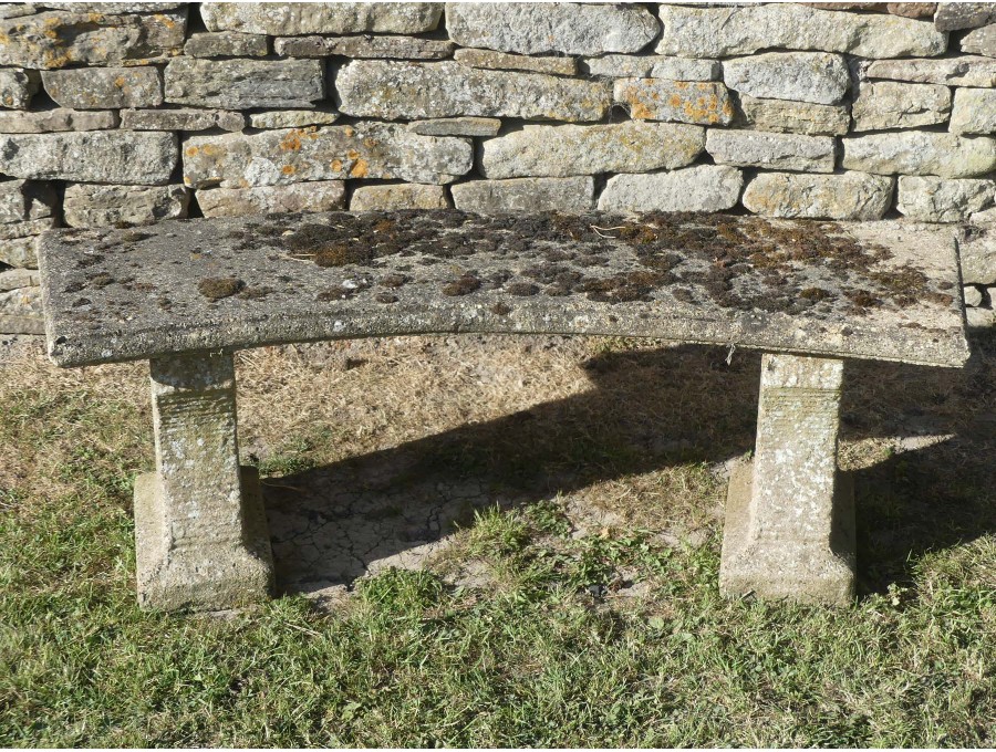 Weathered Curved Garden Bench