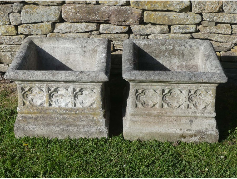 Weathered Gothic Planters (Pair)