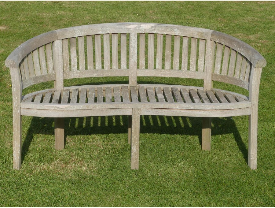 Weathered Teak Banana Bench