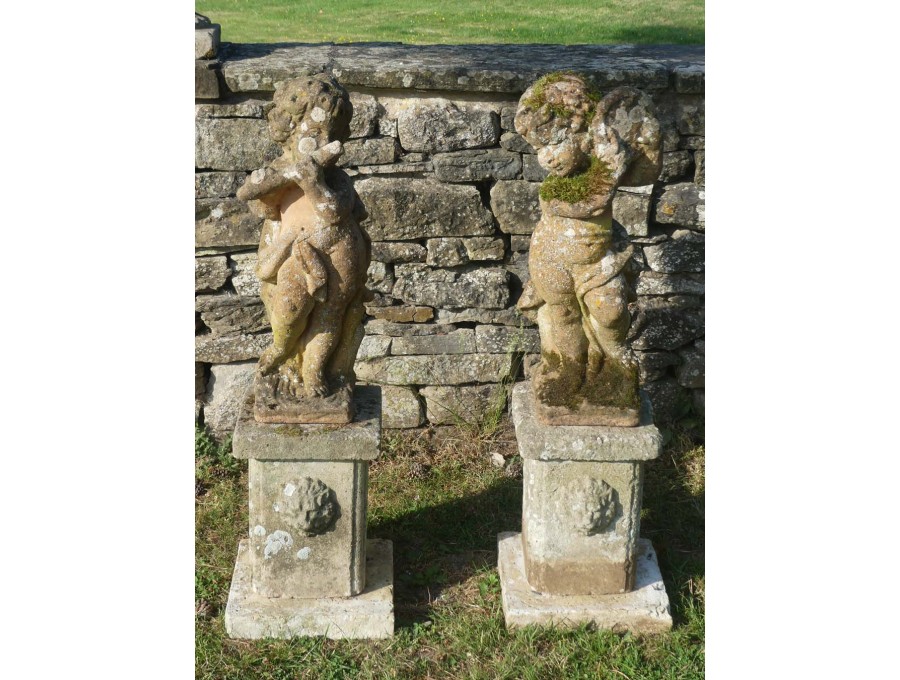 Musical Cherubs on Bases (Pair)
