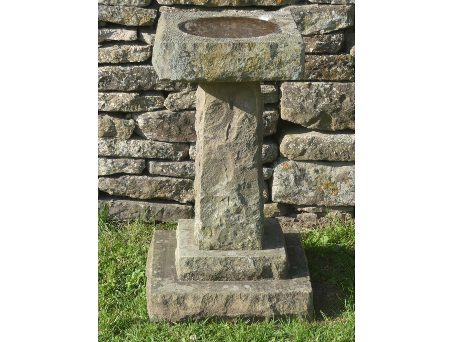 Vintage Carved Sandstone Birdbath