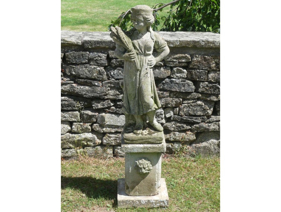 Country Girl Garden Statue