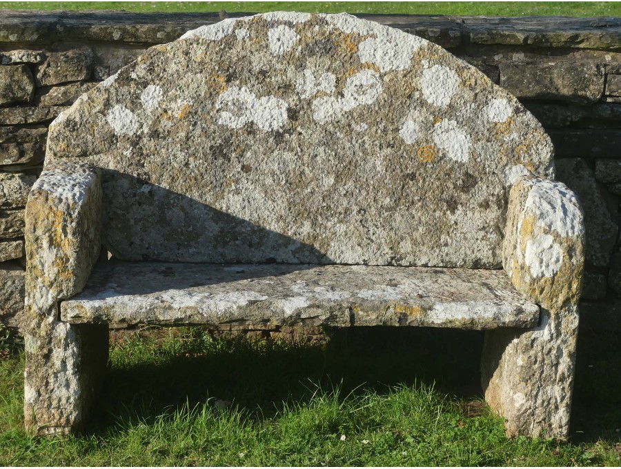 Antique Limestone Garden Seat