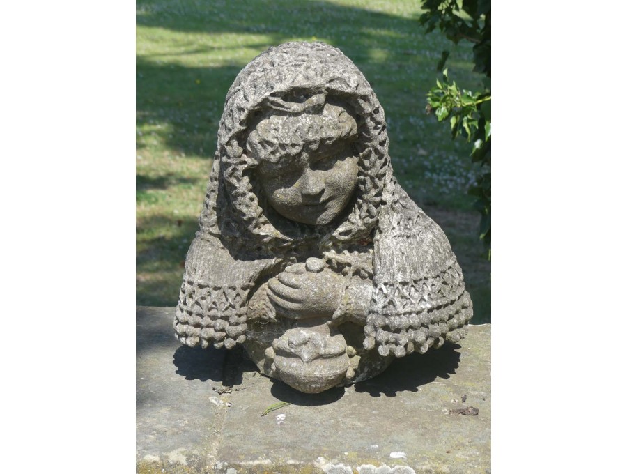 Antique Marble Bust of a Girl