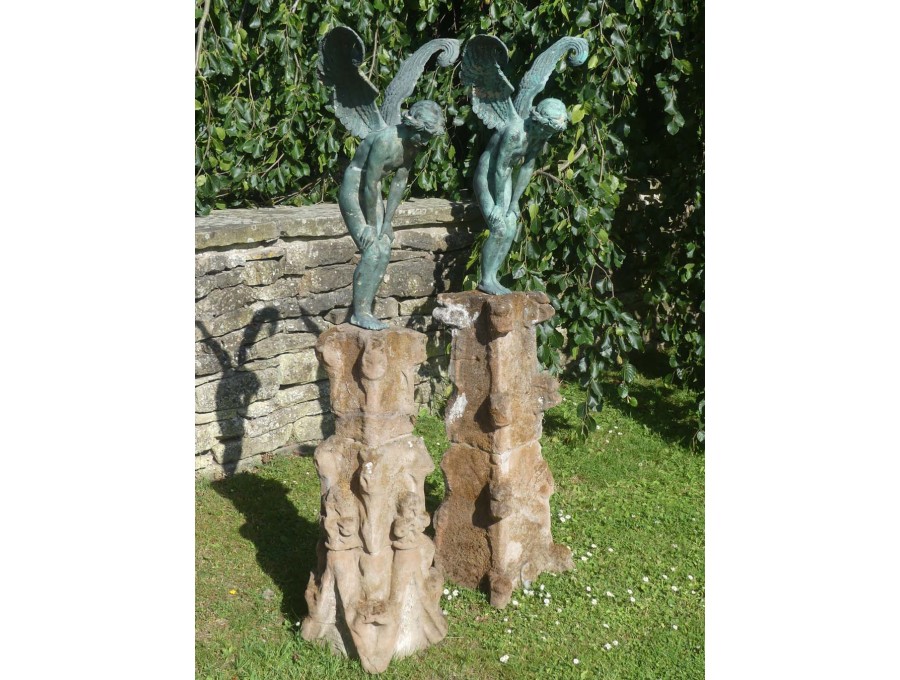 Antique Bronze Angels (Pair)