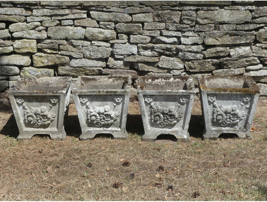 Weathered Square Planters (Set of Four)