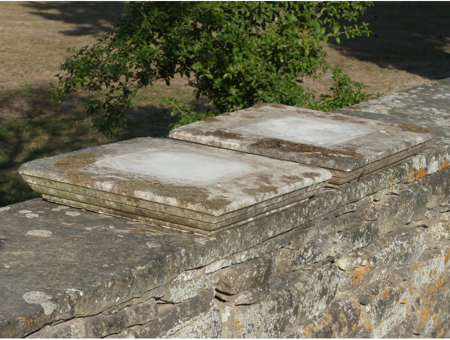 Salvaged Marble Pier Caps (Pair)