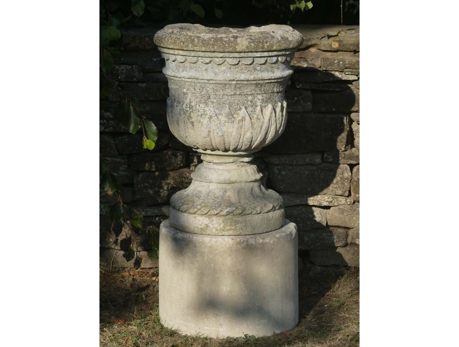 Antique Limestone Garden Urn