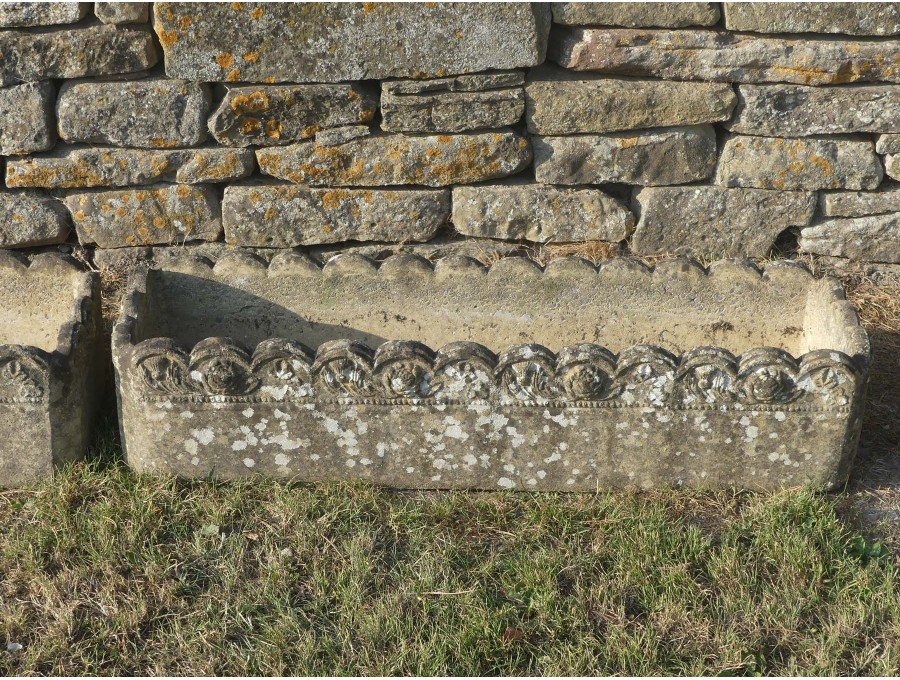 Weathered Garden Trough Planters (Pair)