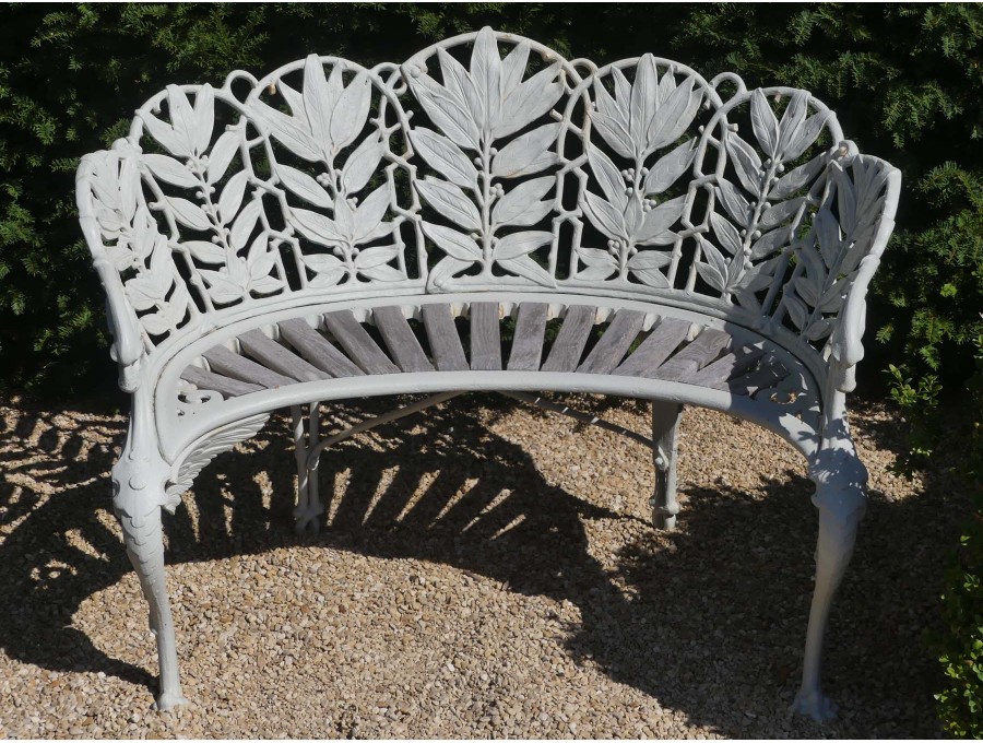 Antique Coalbrookdale Laurel Bench
