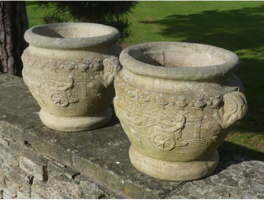 Weathered Garden Planters (Pair)