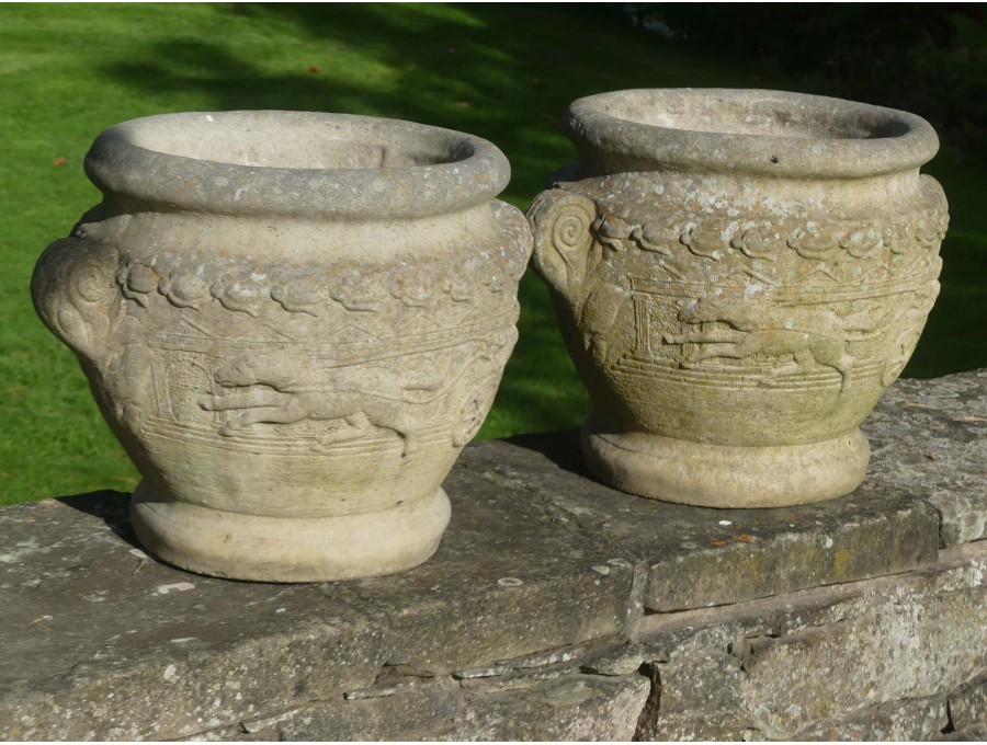 Weathered Garden Planters (Pair)