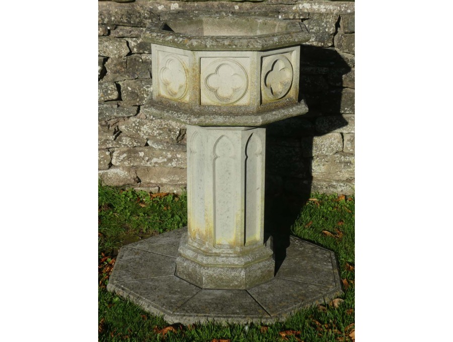 Weathered Garden Font Planter