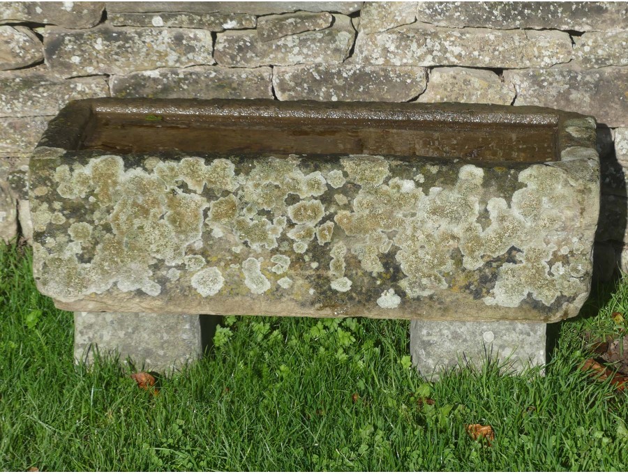 Rectangular Natural Stone Birdbath