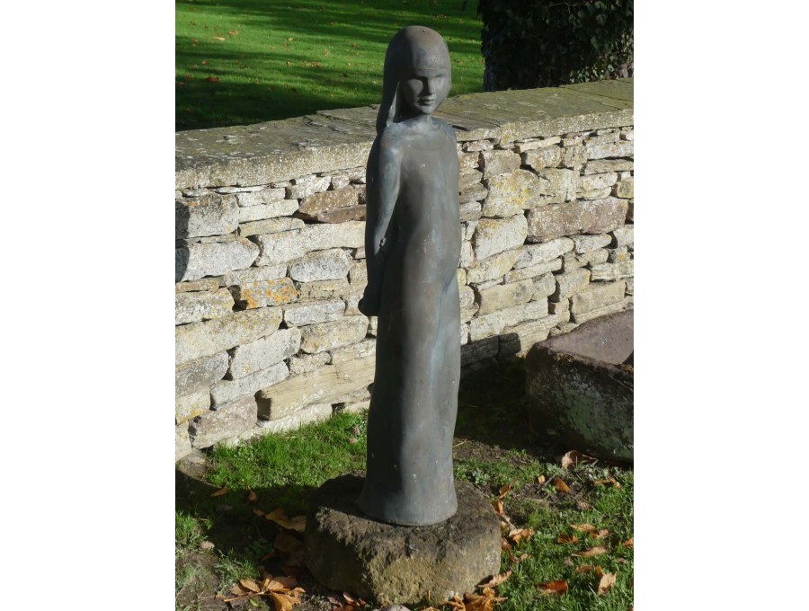 Garden Figure Of A Pensive Girl