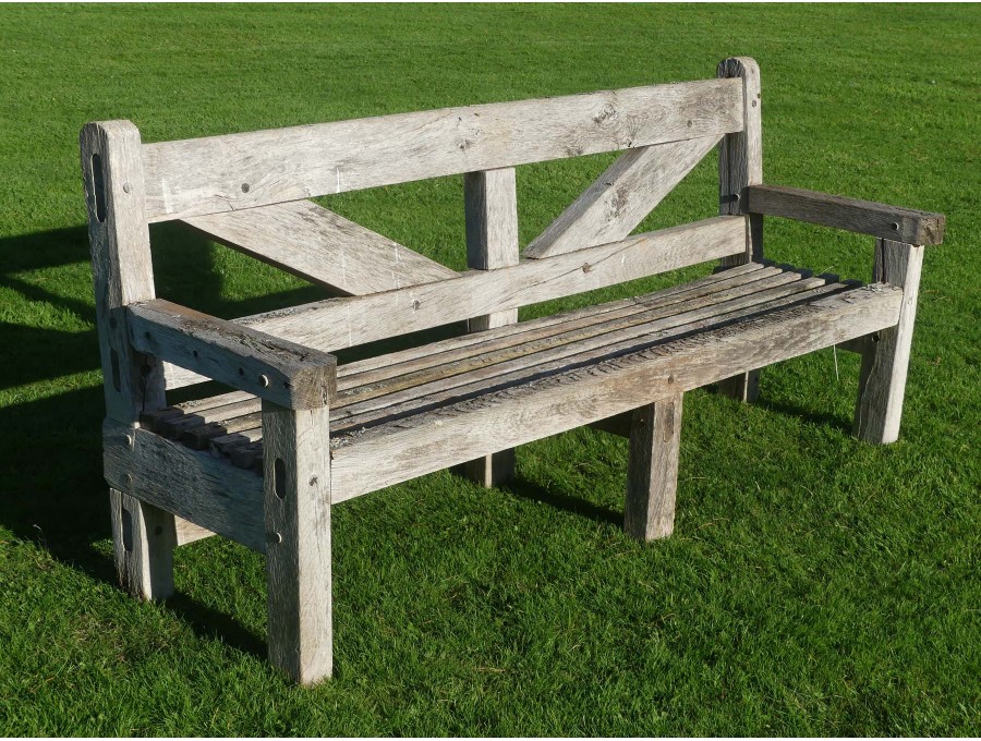Salvaged Oak Garden Bench