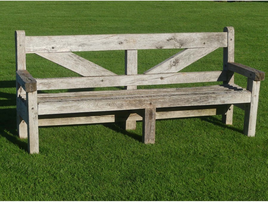 Salvaged Oak Garden Bench