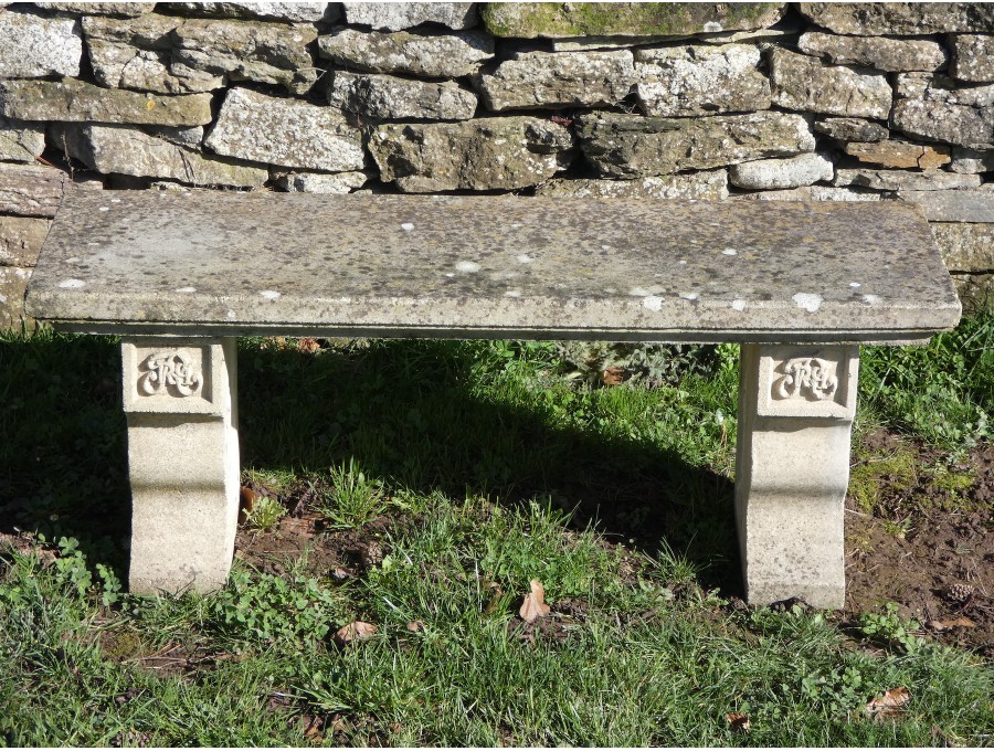 Weathered Composition Stone Bench