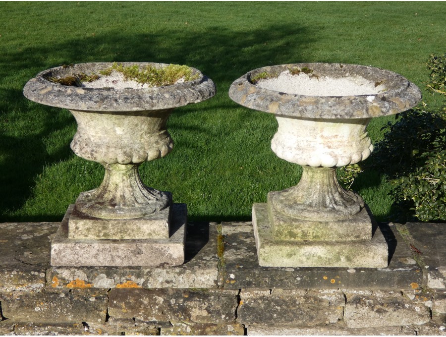 Weathered Garden Urns (Pair)