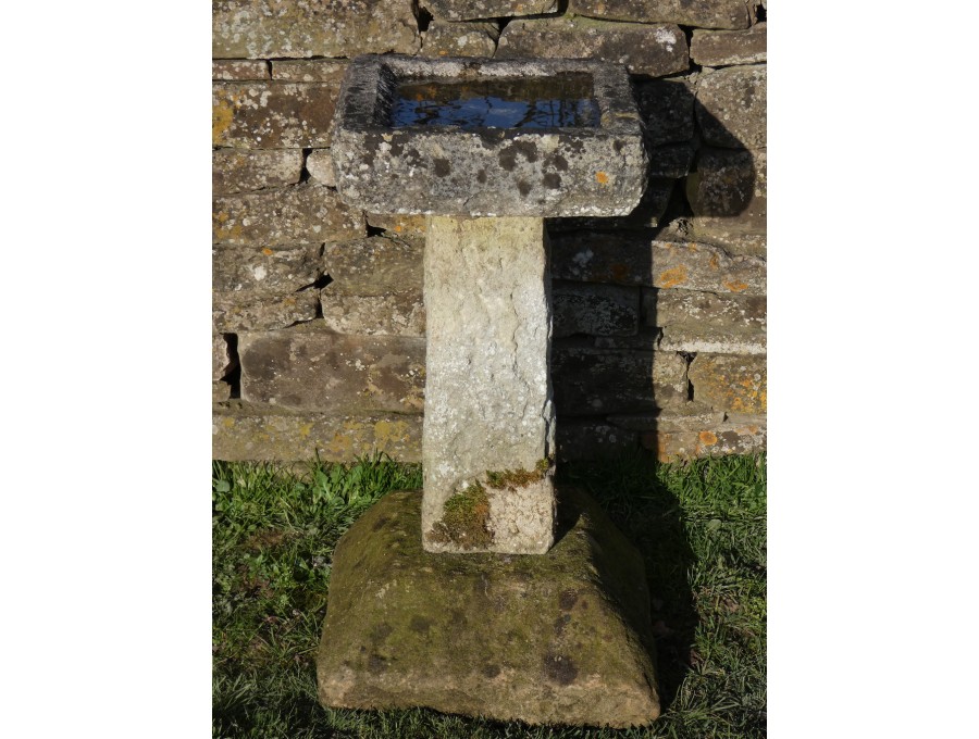 Vintage Limestone Birdbath