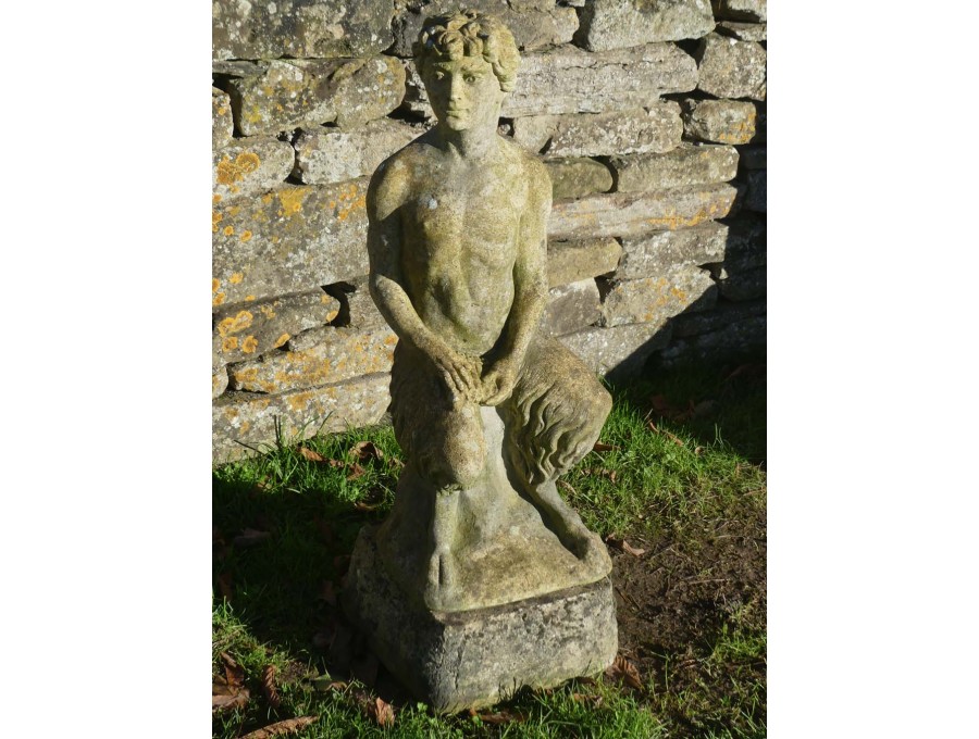 Weathered Garden Statue of Pan