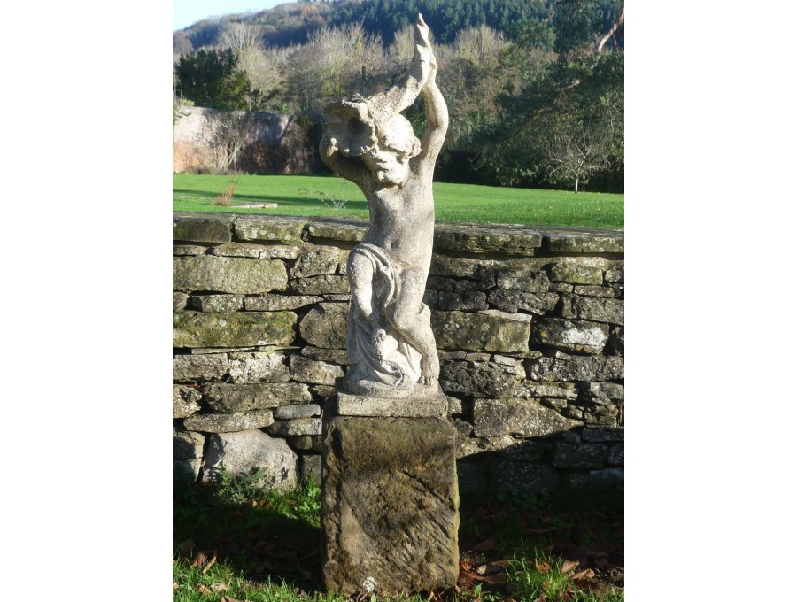 Garden Statue of Boy with Cornucopia