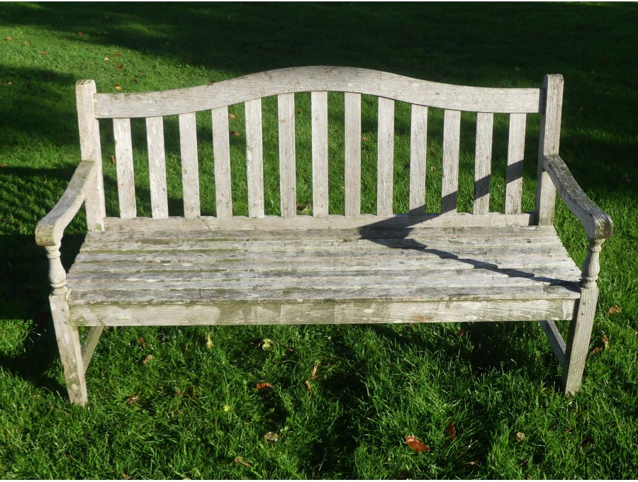 Weathered Teak Garden Bench