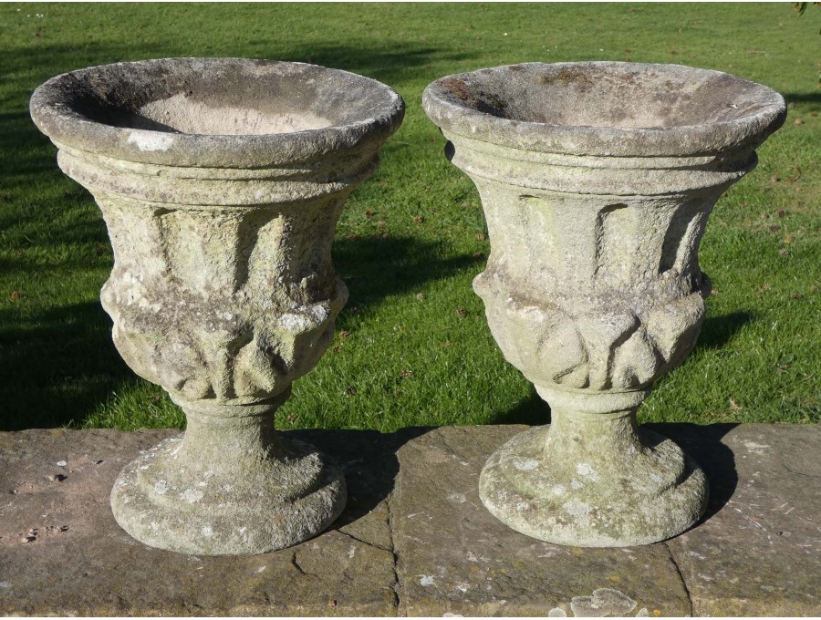 Weathered Garden Urns (Pair)