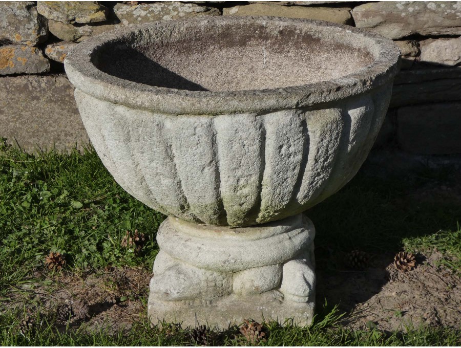 Weathered Stone Garden Planter