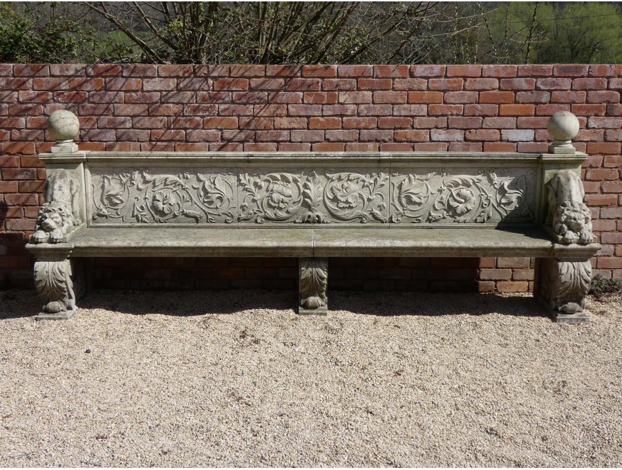 Long Limestone Garden Seat