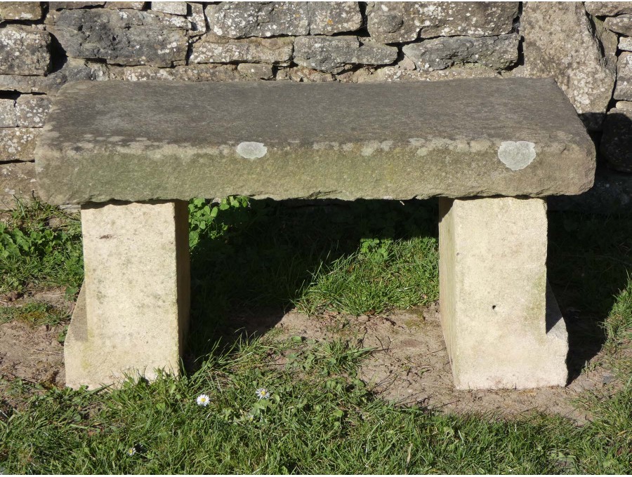 Salvaged Natural Stone Bench