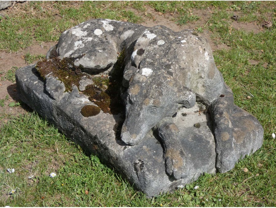 Weathered Stone Statue of a Head