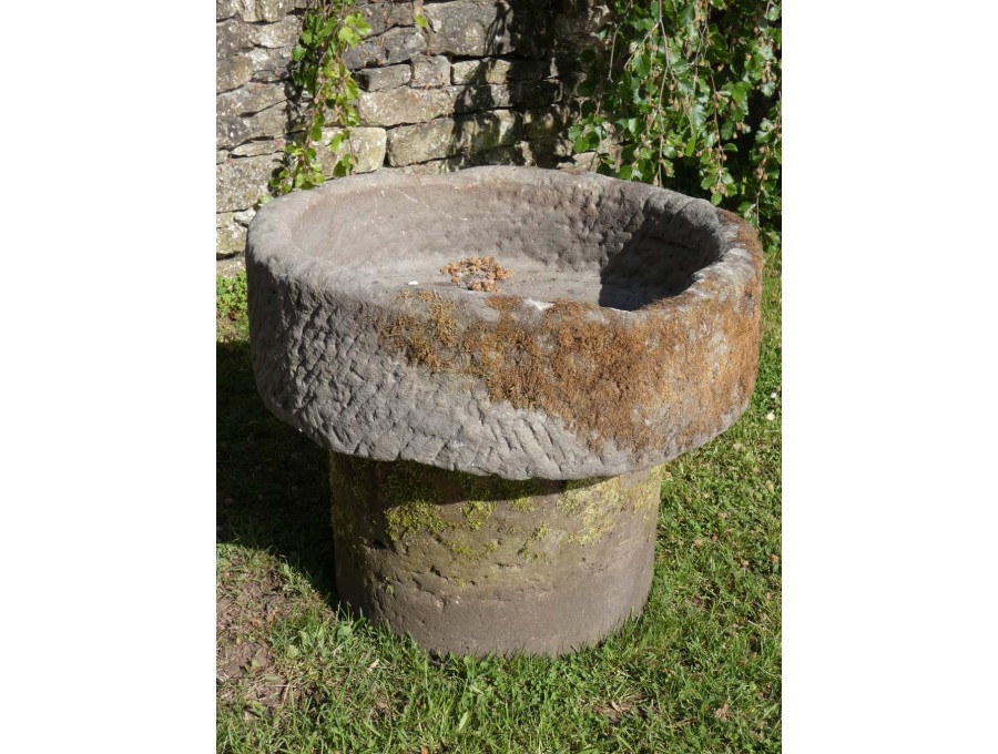 Antique Round Trough on Base