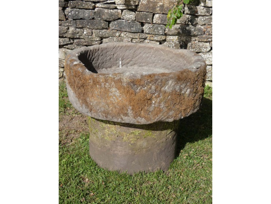Antique Round Trough on Base