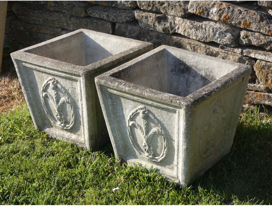 Weathered Garden Planters (Pair)