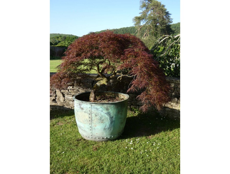 Large Antique Copper Planter