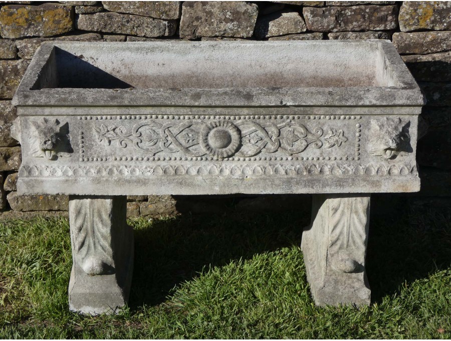 Rectangular Stone Planter on Supports