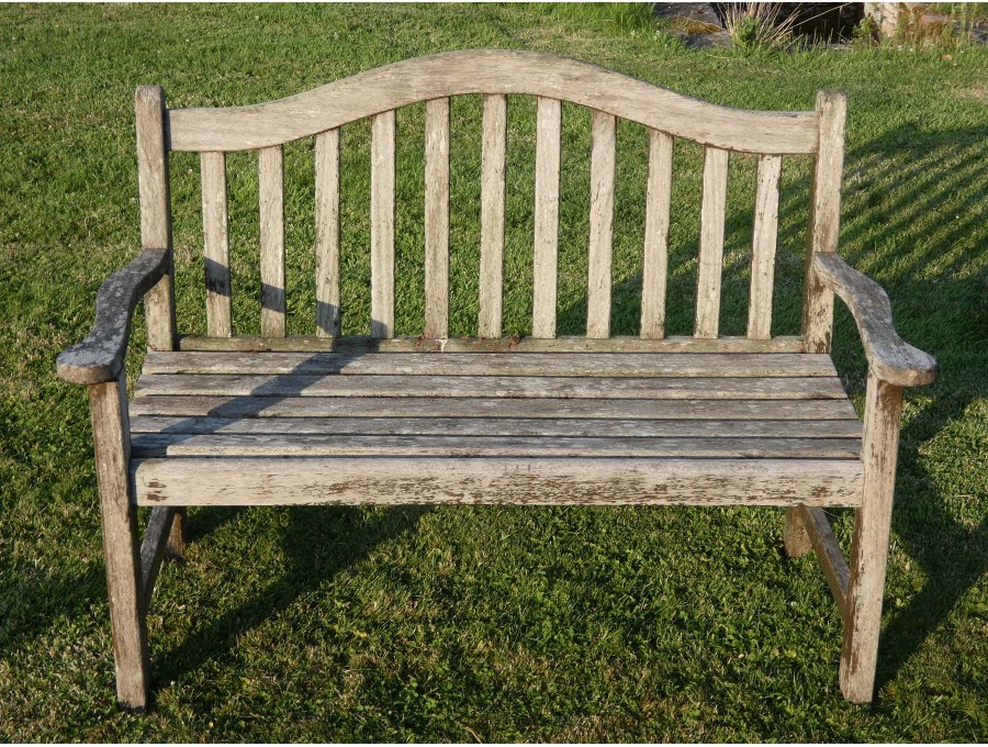 Weathered Hardwood Garden Bench