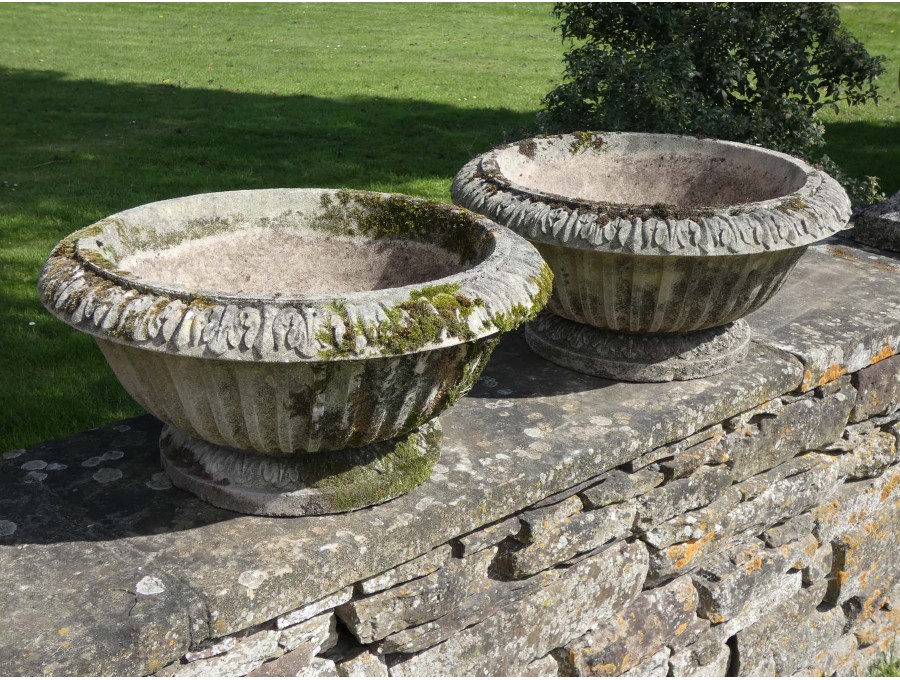 Weathered Haddonstone Planters (Pair)