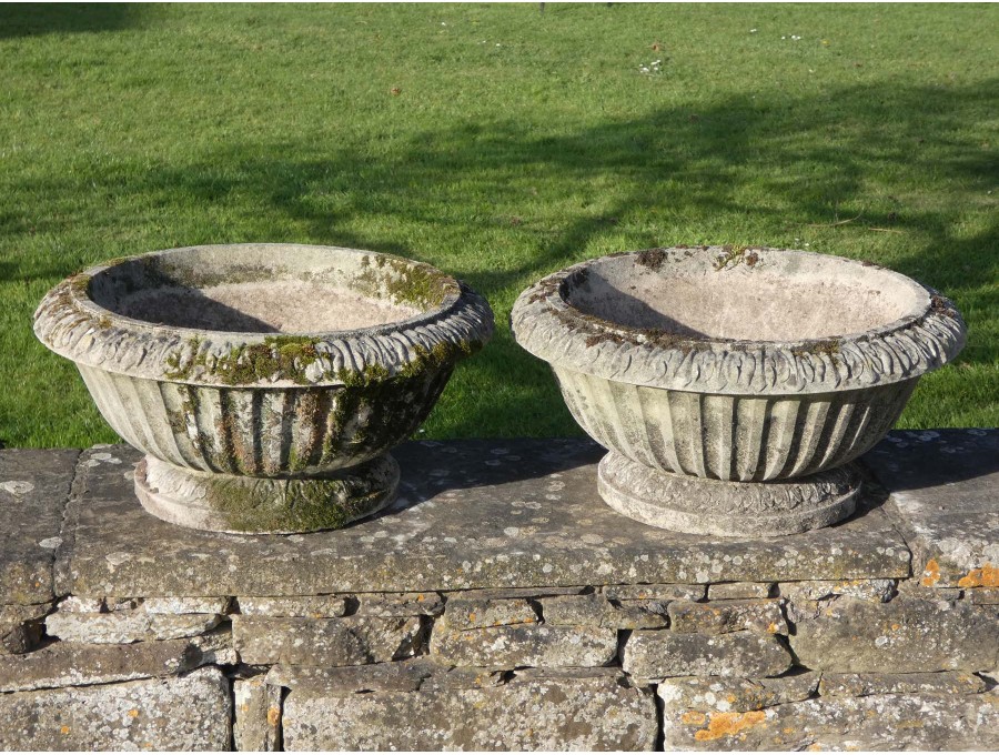 Weathered Haddonstone Planters (Pair)