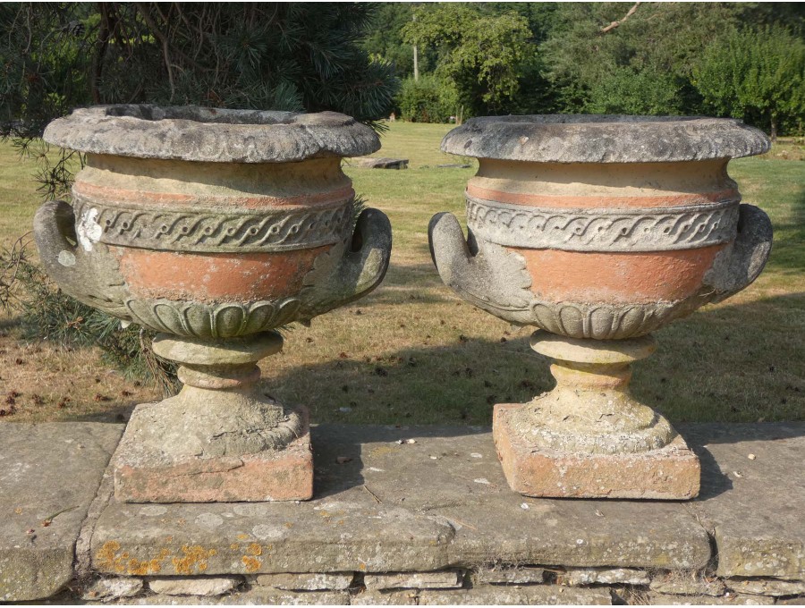 Weathered Laskett Garden Urns (pair)